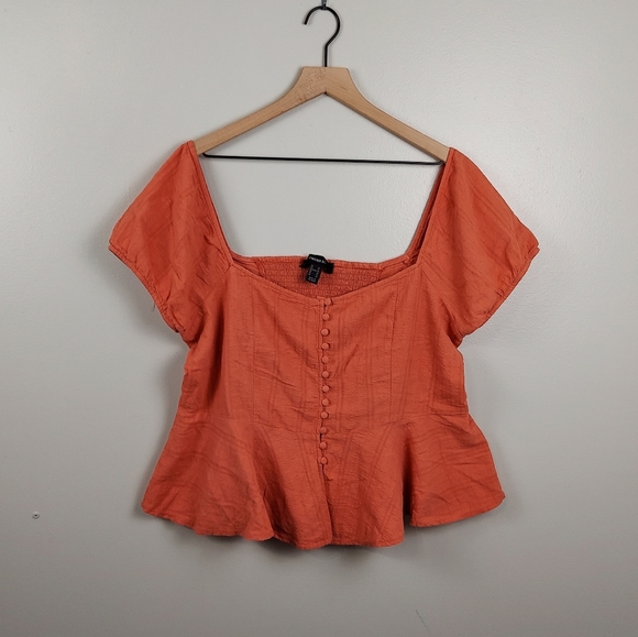 Forever 21 Tops - Forever 21 Plus Peach Peplum Top